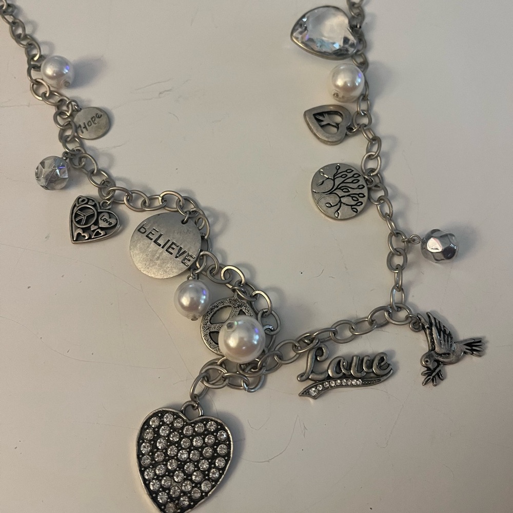 Multi-station silver Chain necklace